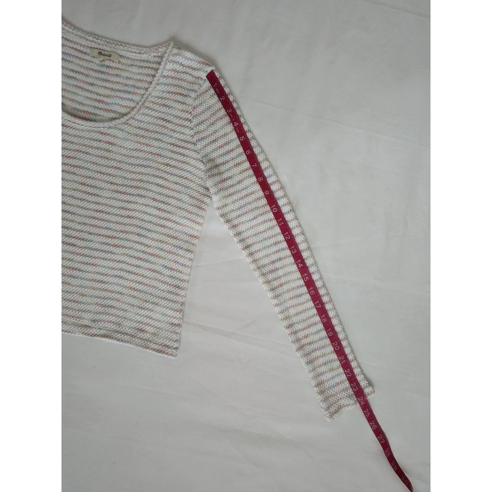 Madewell Women's Space-Dye Stripe Scoop Neck Pullover Sweater Knit Top Sz Medium - Picture 10 of 13